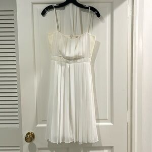 L'agence Short White Pleated Dress, Size 4